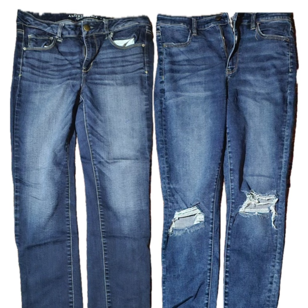 Lot Of 2 American Eagle Womens Jeans Size 10 Skinny Jeggings